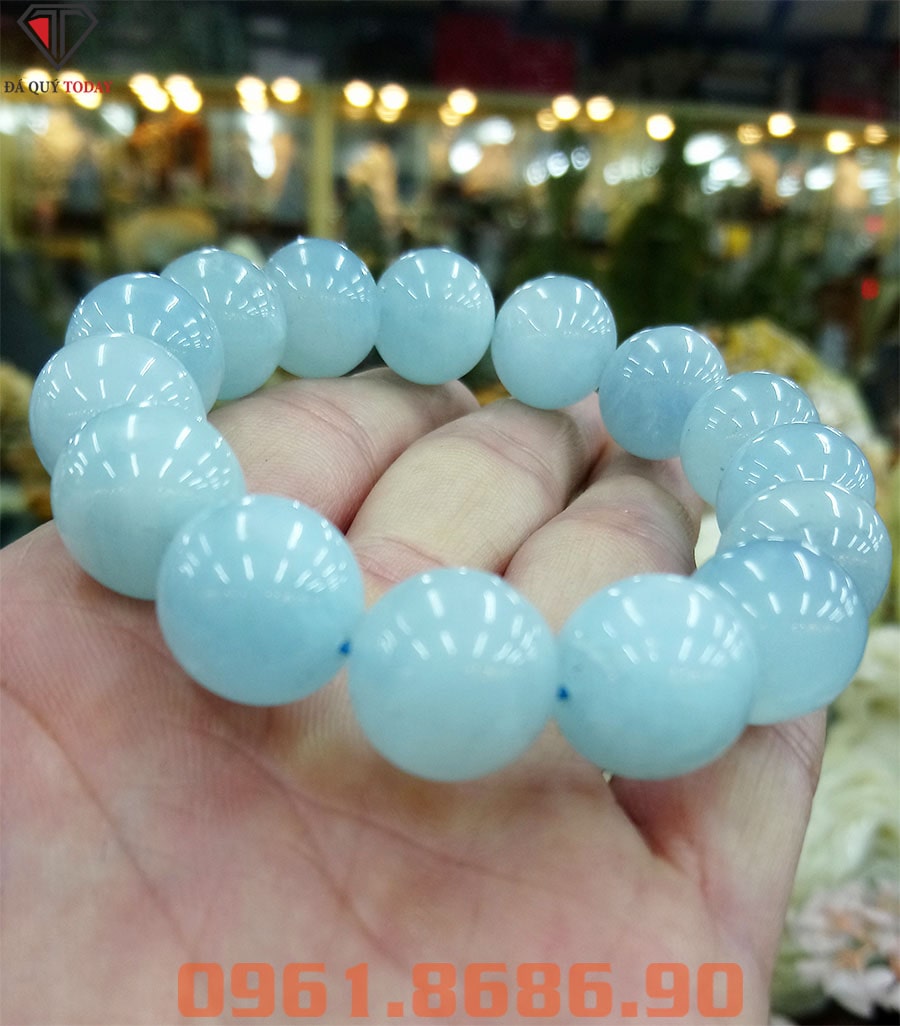 Vòng tay đá phong thủy Aquamarine