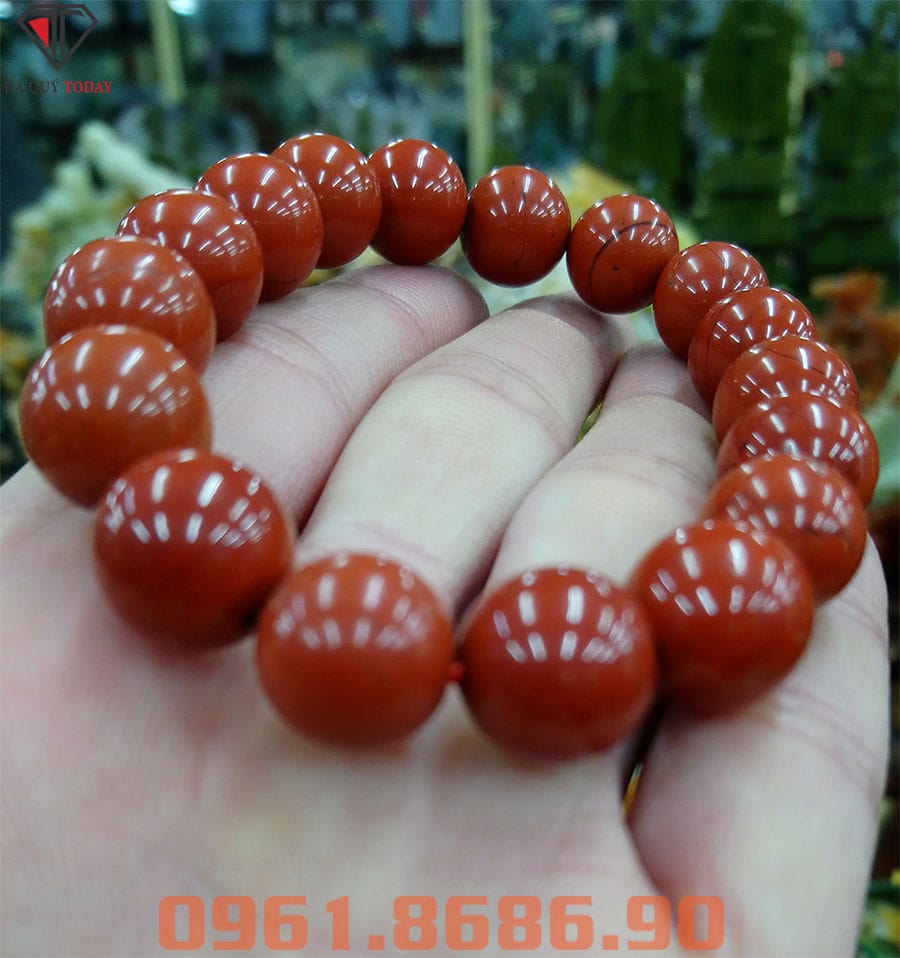 Vòng tay đá phong thủy Jasper đỏ